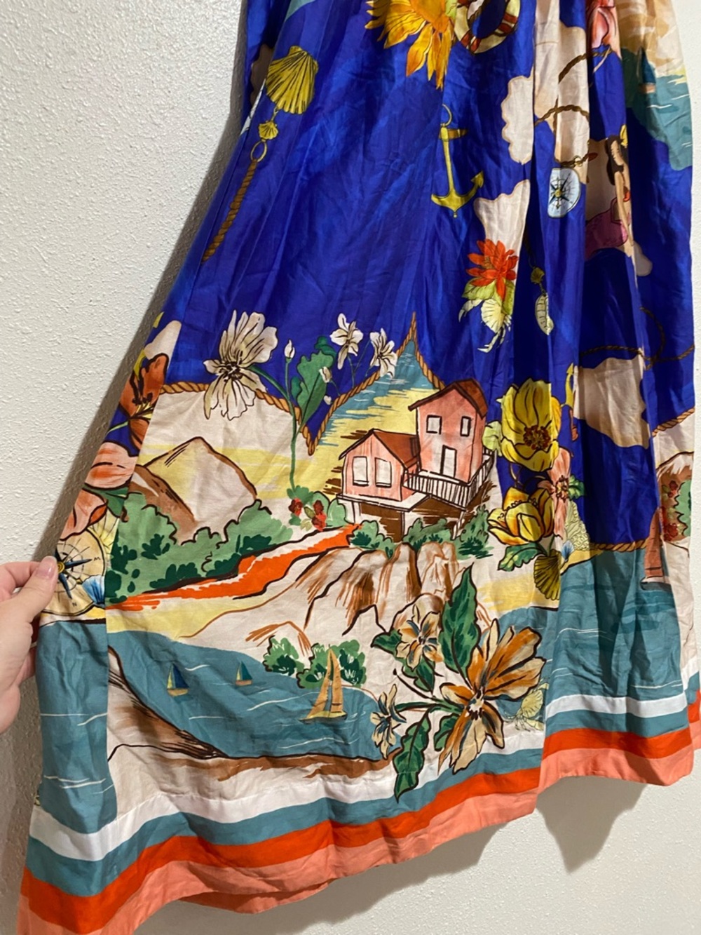 ANTONIO MELANI Tropical Print Midi Skirt A-29 - Picture 3 of 9